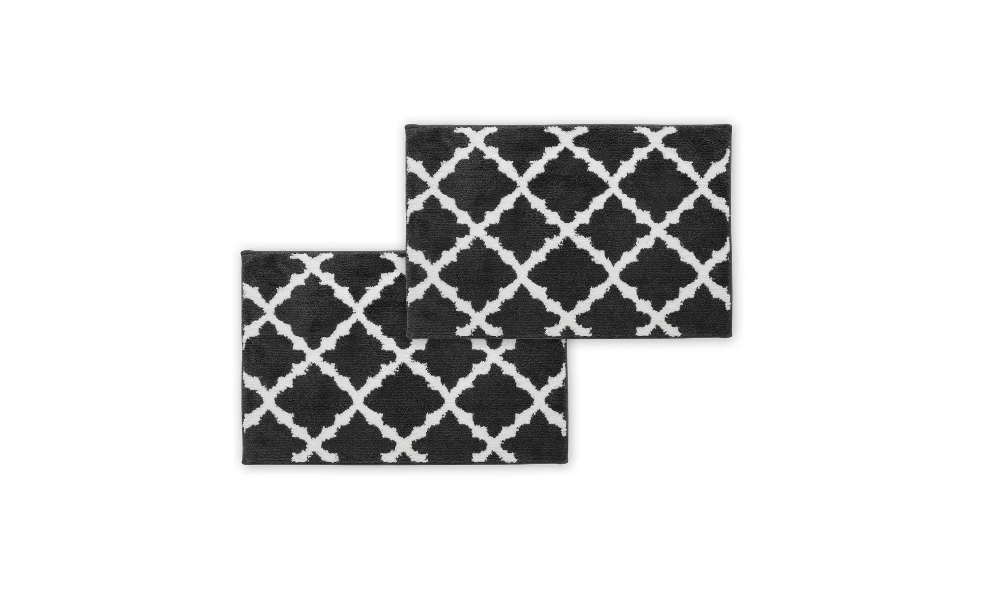 Bibb Home 1-2 Pack Trellis Micro Shag Bath Rugs