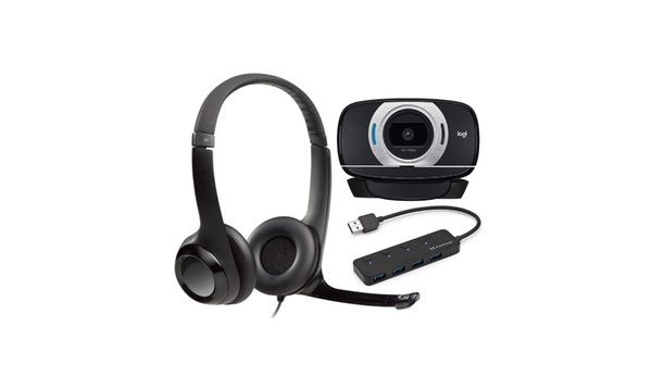 Logitech C615 Full HD 1080p Webcam and H390 USB Headset with Mic