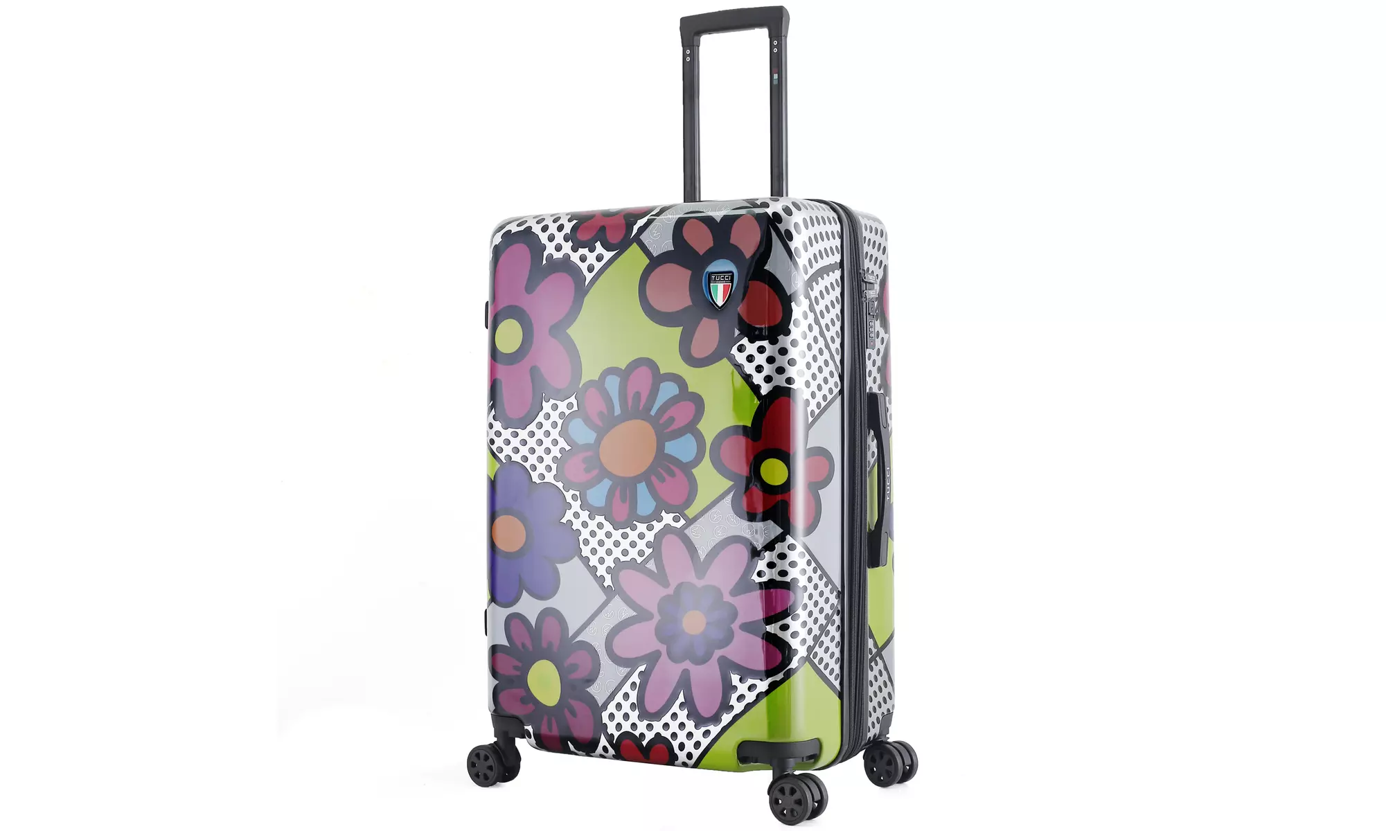 TUCCI Italy Pop Art Flower Dots 28" Luggage Suitcase  - Primary Image