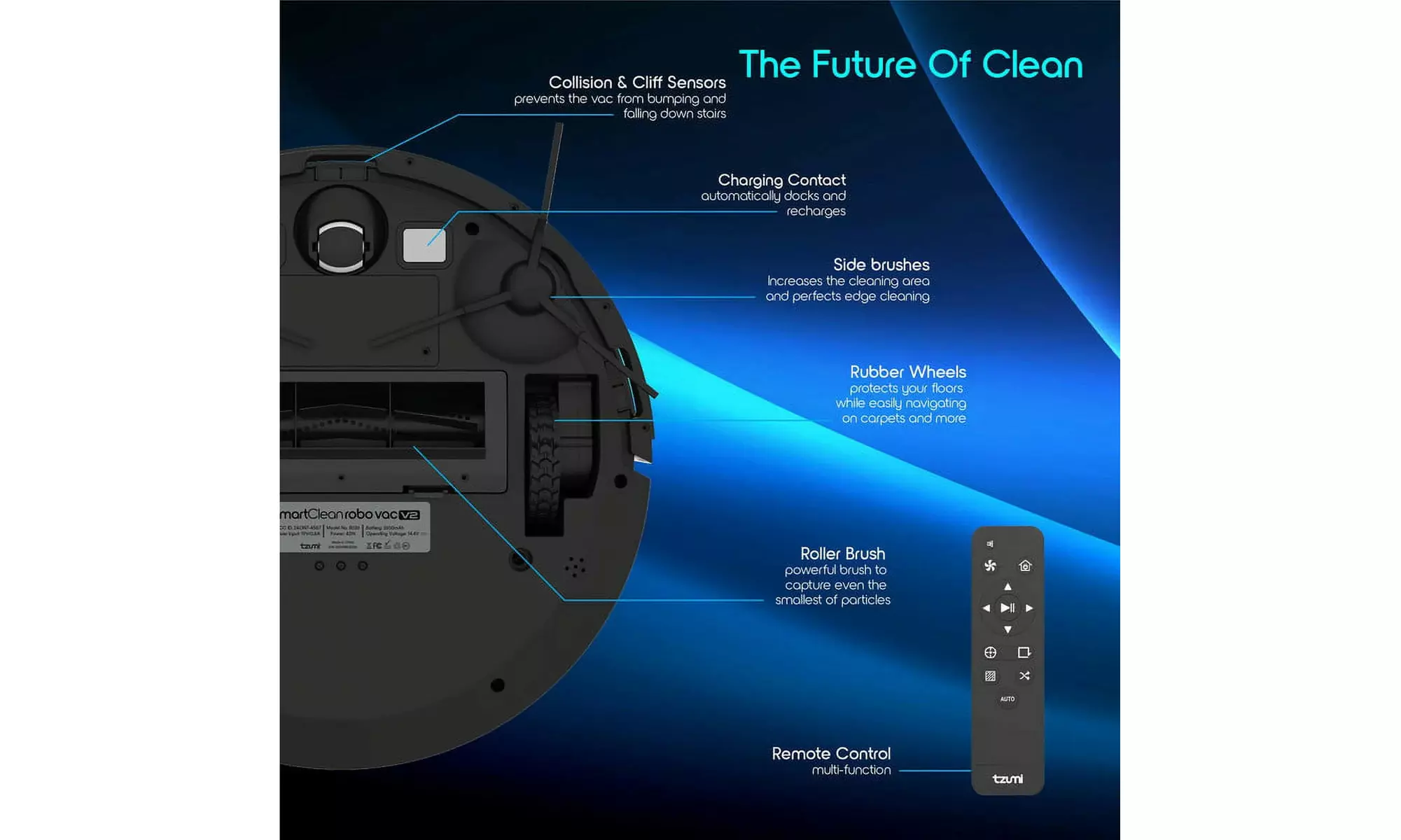 IonVac SmartClean V2, Smart Mapping Robot Vacuum with App/Remote Control, Black