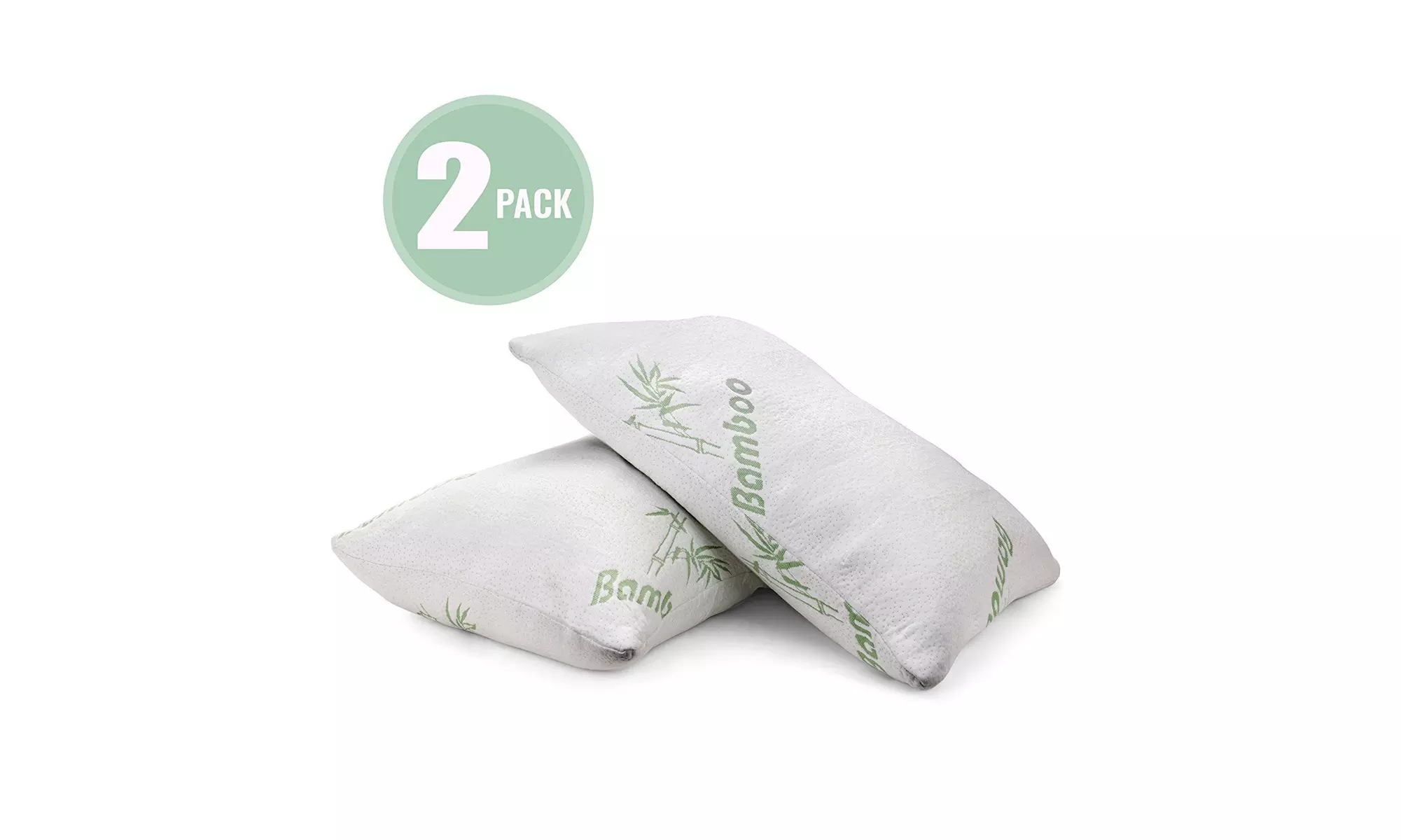 Plixio Bamboo Shredded Memory Foam Pillow with Hypoallergenic Cover 2 Pack Queen - Primary Image