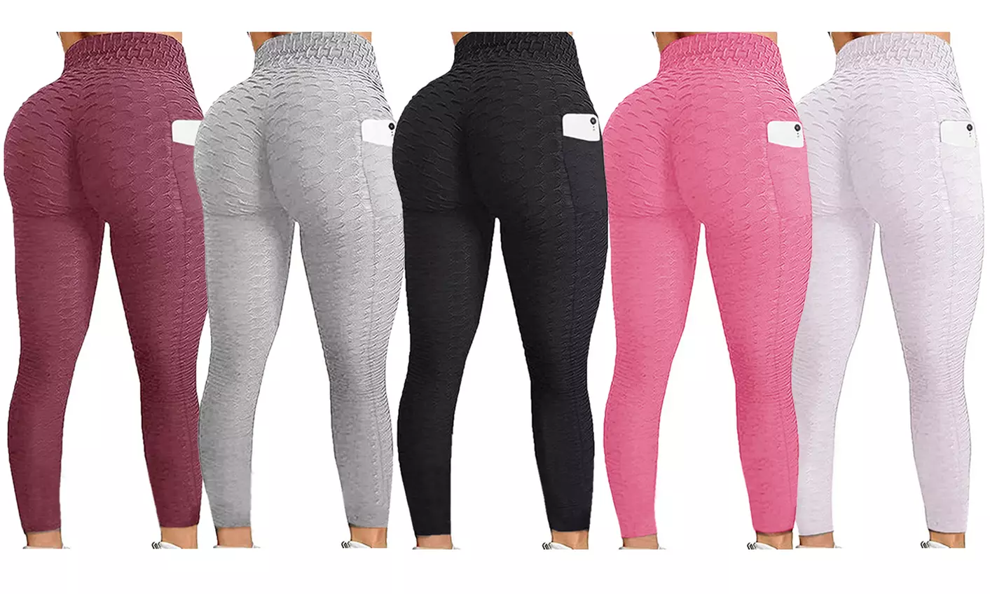 Haute Edition Women's Booty Lift Scrunch Yoga Leggings with Cell Phone Pocket - Primary Image