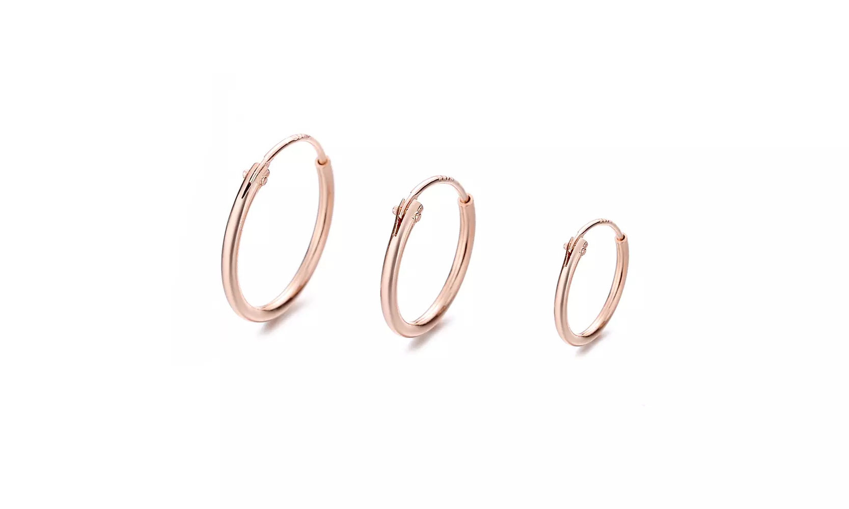 Sterling Silver Hoop Earrings Set of 3 Sizes