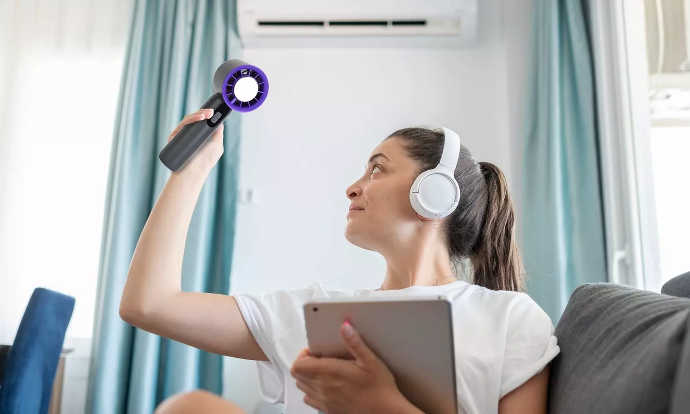 iMounTEK 100-Speed Handheld Turbo Fan with Ice Cooler and LCD Display