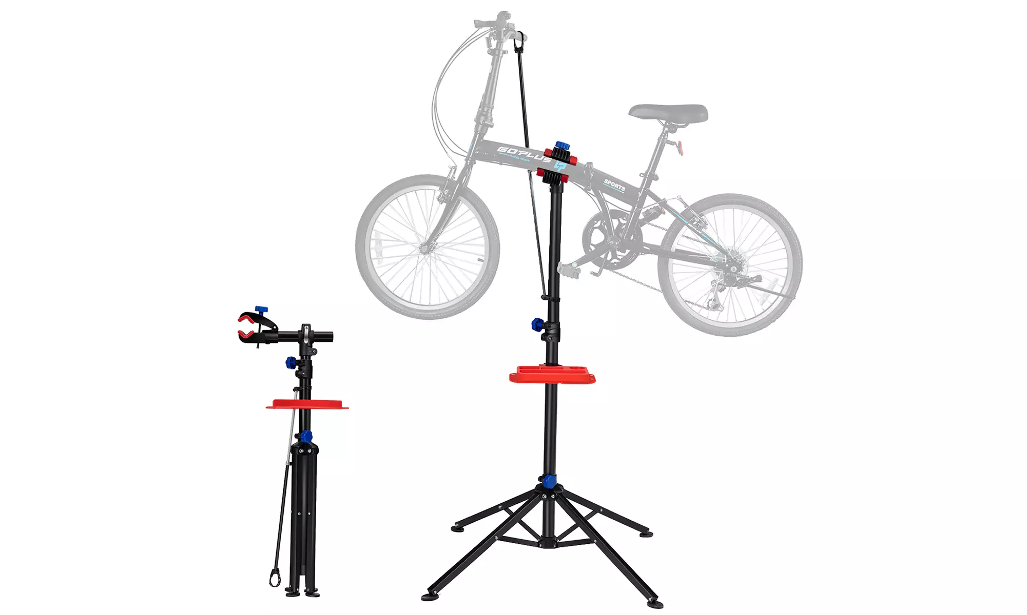 IRONMAX Pro Bike Adjustable 43'' To 71'' Bicycle Rack Repair Stand w/ Tool Tray - Primary Image