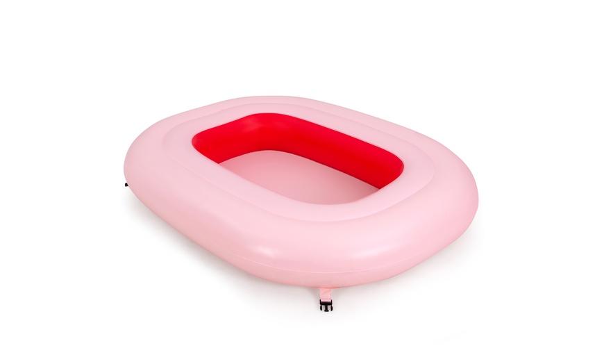 Image 9: 6-Person Inflatable Island Party Floating Flamingo with Electric Pump
