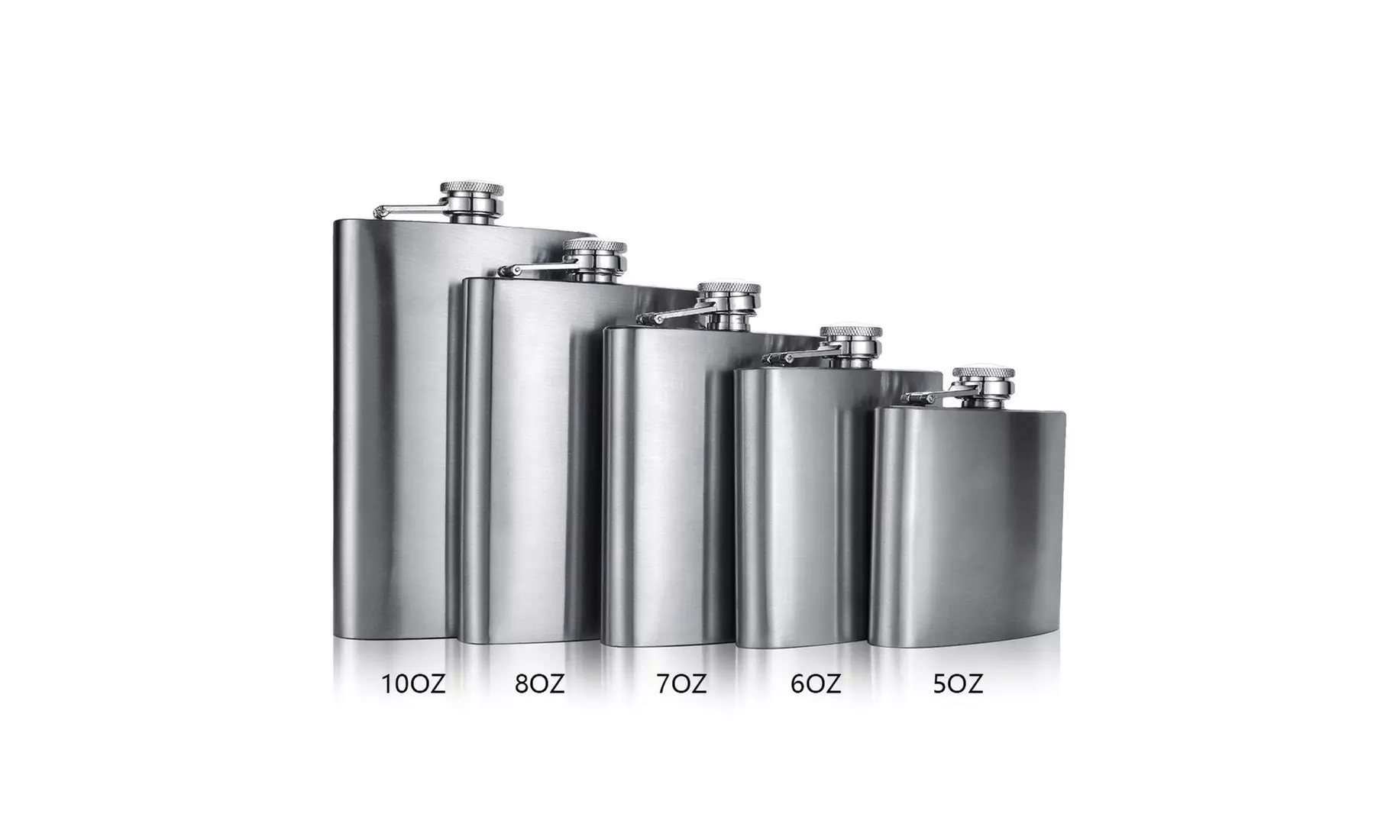 Liquor Stainless Steel Pocket Hip Flask Screw Cap with Funnel