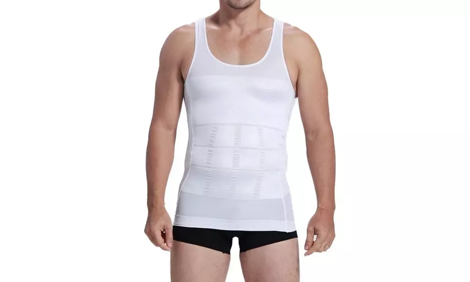 Men's Fat Burner Slimming Body Shaper Shirt With Waist Back Support - Second Medium