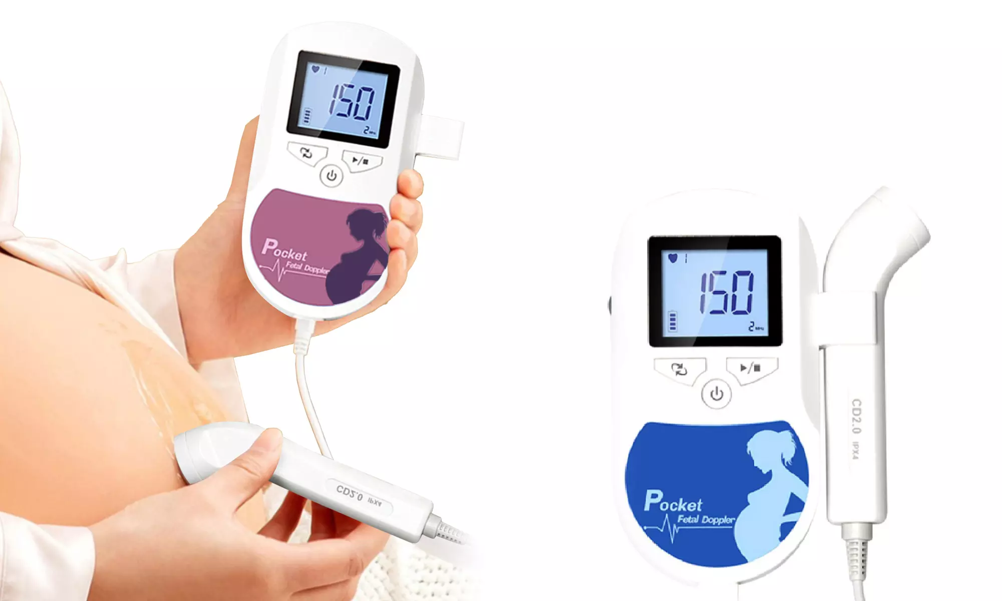 Pregnancy Doppler Baby Heartbeat Monitor Fetal Sound Baby Heart Rate Detector - Primary Image