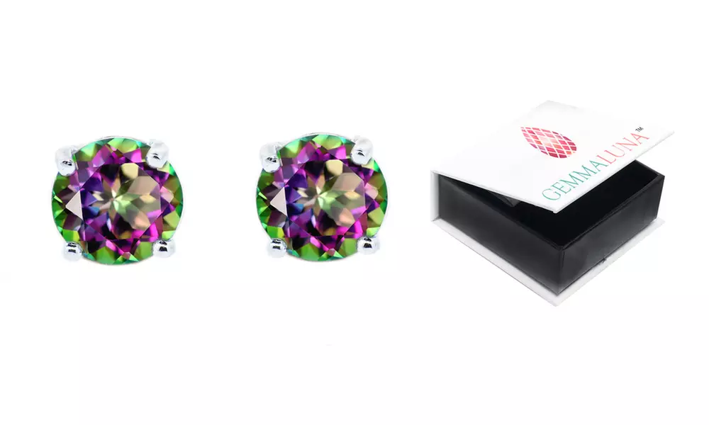 2.00 CTTW Genuine Topaz Stud Earrings by Gemma Luna (1- or 2-Pack) - Second Medium