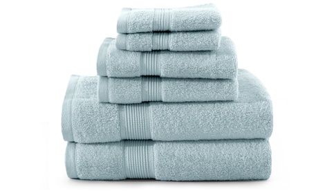 Lux Decor 6 Piece Bath Towel Set Zero Twist Cotton Towels Soft & Absorbent Grey