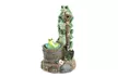 Charming Frogs and Barrel Rotating Light up Solar Powered Garden Statue - Second Medium