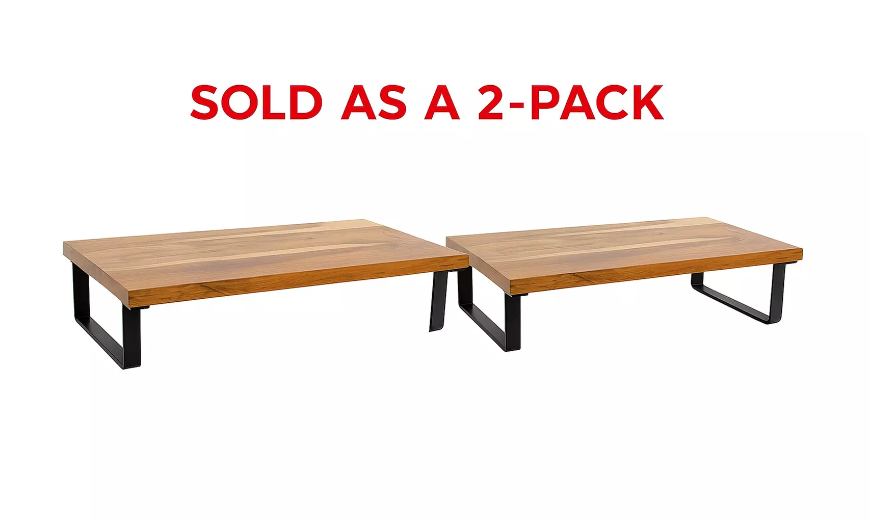 16 x 10 Serving Tray Acacia Wood Top with Matte Black Metal Frame