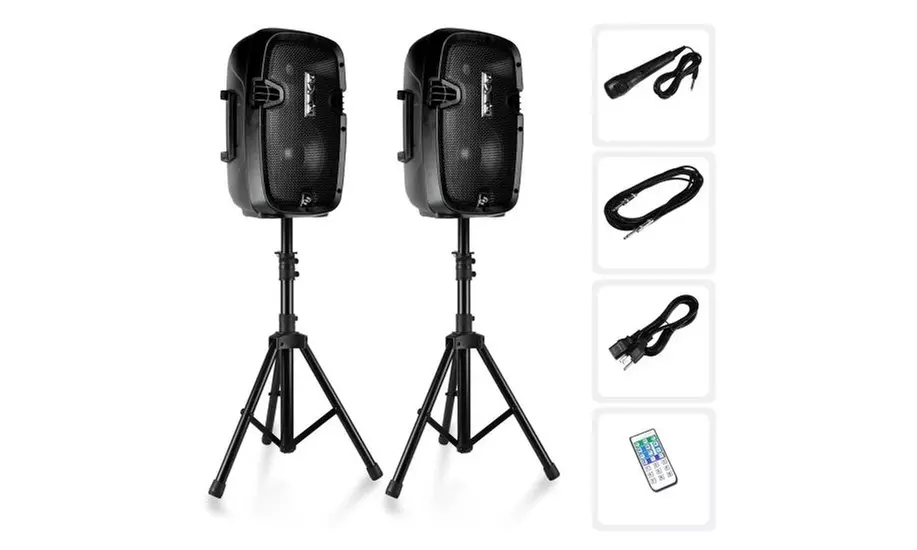 Pyle PPHP849KT Powered PA Speaker System Bluetooth Loudspeakers Kit - Primary Image