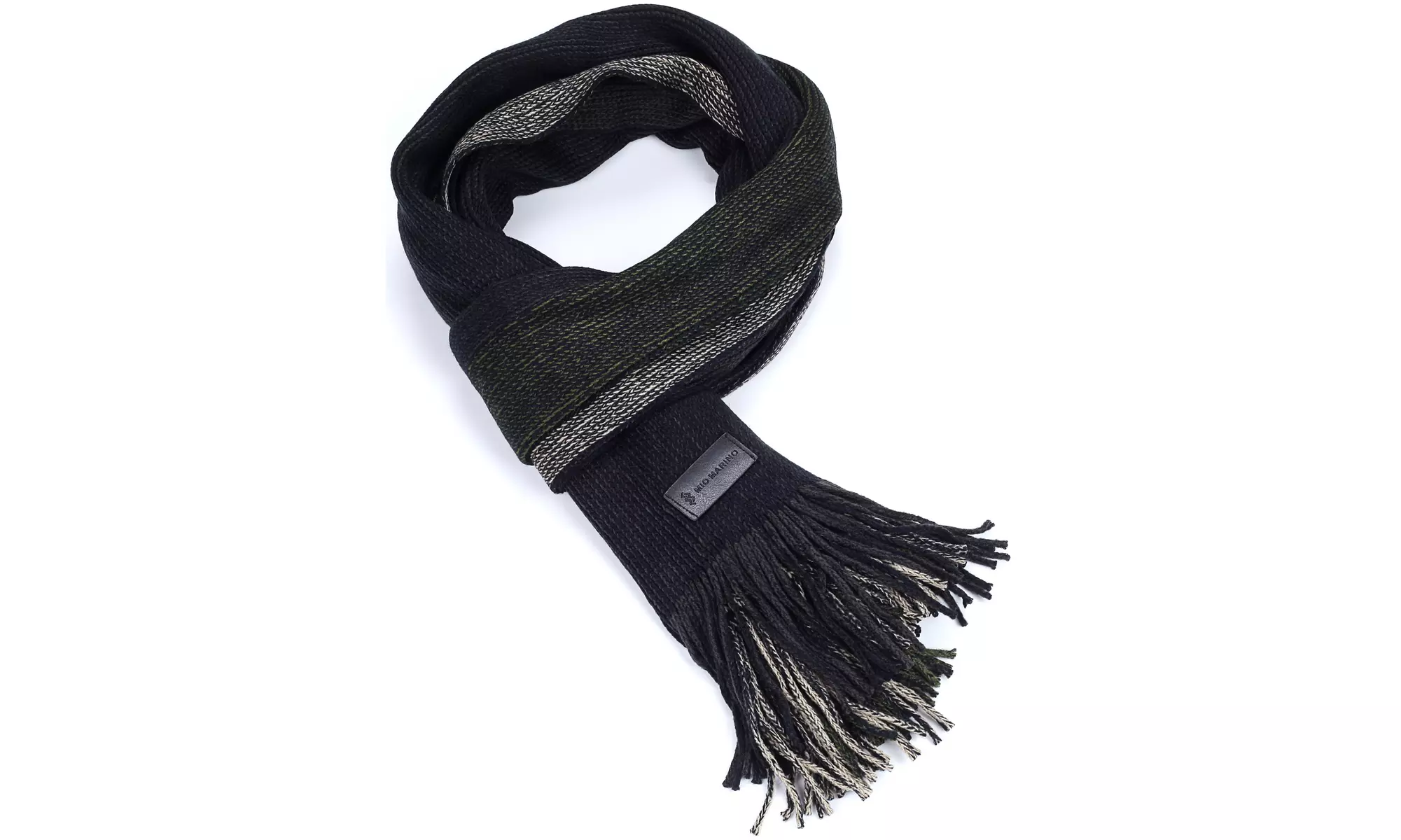 Mio Marino Men's Knit Striped Winter Fashion Scarf In An Elegant Gift Box