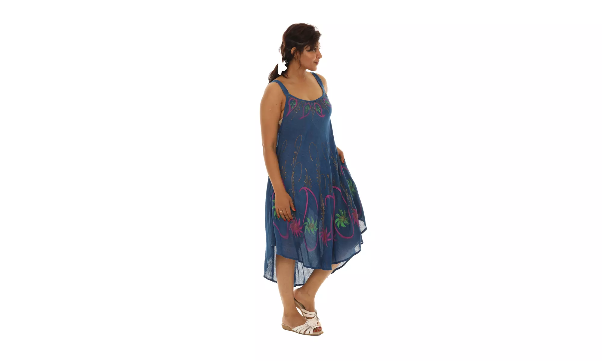 Brush Paint Skinny Strap Sleeveless Dress