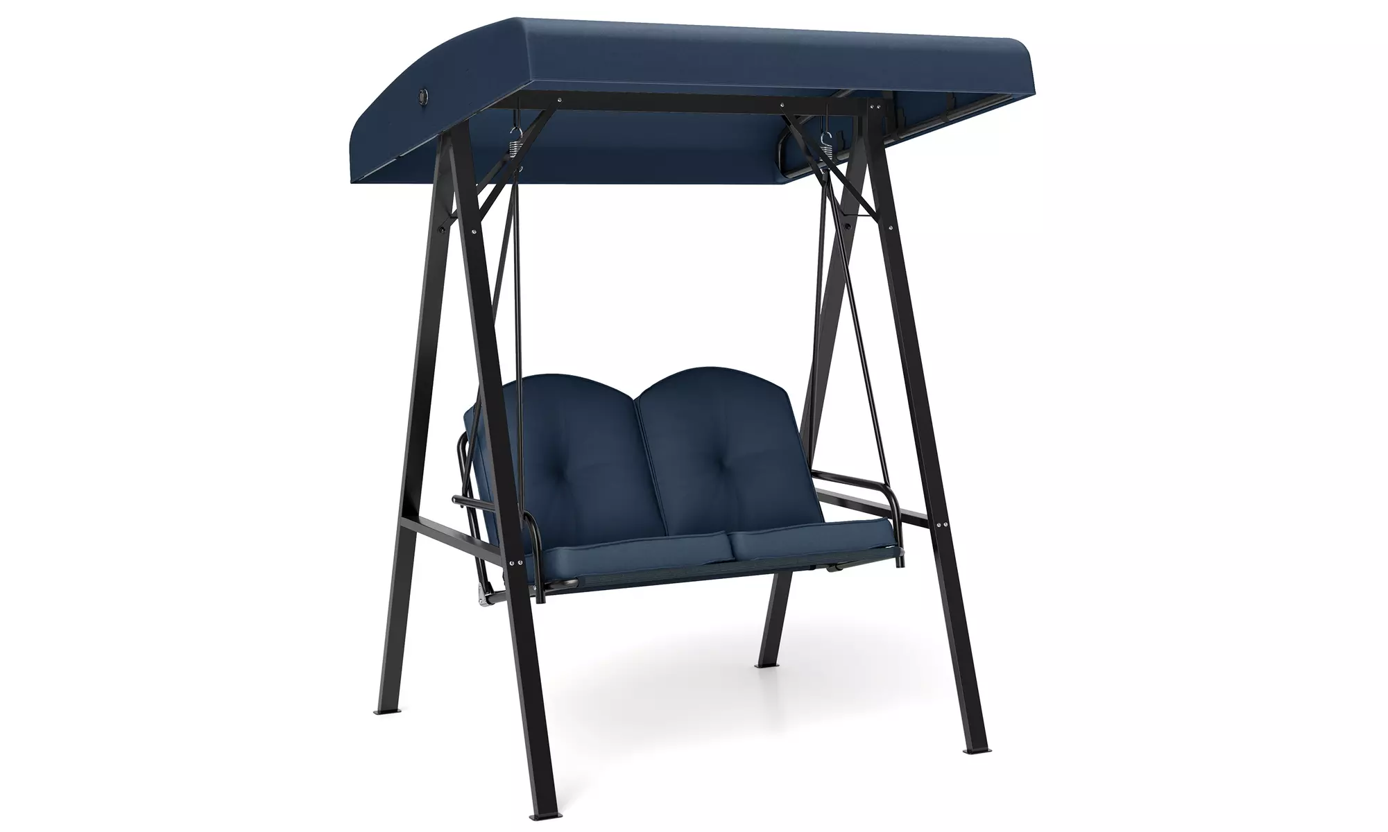 Costway 2-Person Outdoor Porch Swing Swing Loveseat with A-Shaped Metal Stand