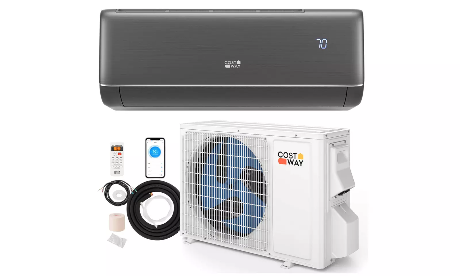 Costway Wifi Enabled Mini Split AC 20.5/22 SEER2 115V Inverter Air Conditioner