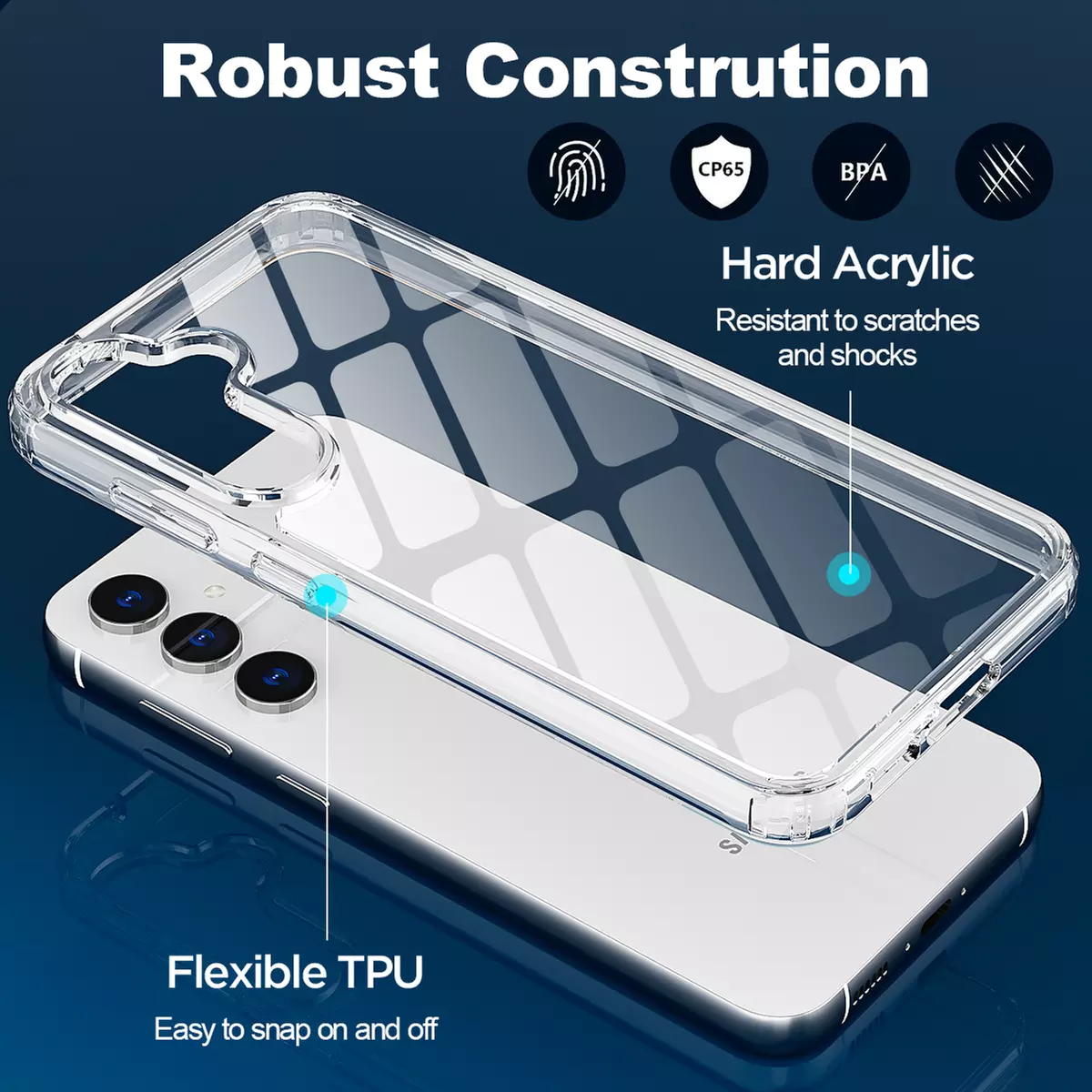 For Samsung Galaxy S23 FE 5G 2023 Case Clear Shockproof Protective Cover