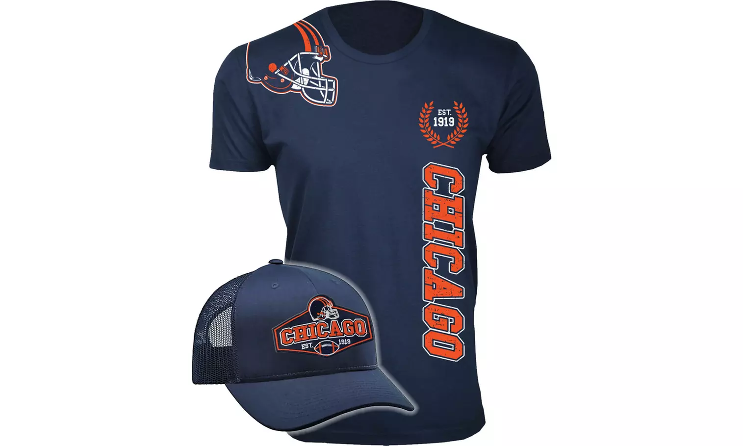 Men's 2-Pack Home Team Football T-Shirts with Team Cap (M-3XL)