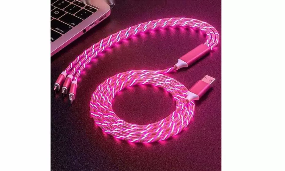 3-in-1 Flowing Luminous LED Fast Charging Cable  (3.3ft)