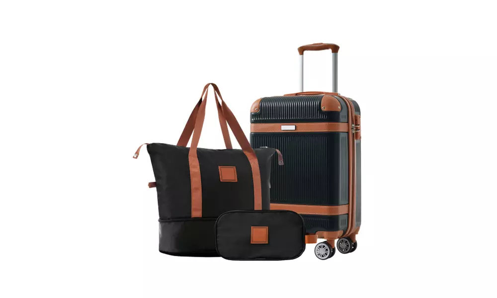 Three-Piece Luggage Set with an ABS Carry-on Suitcase
