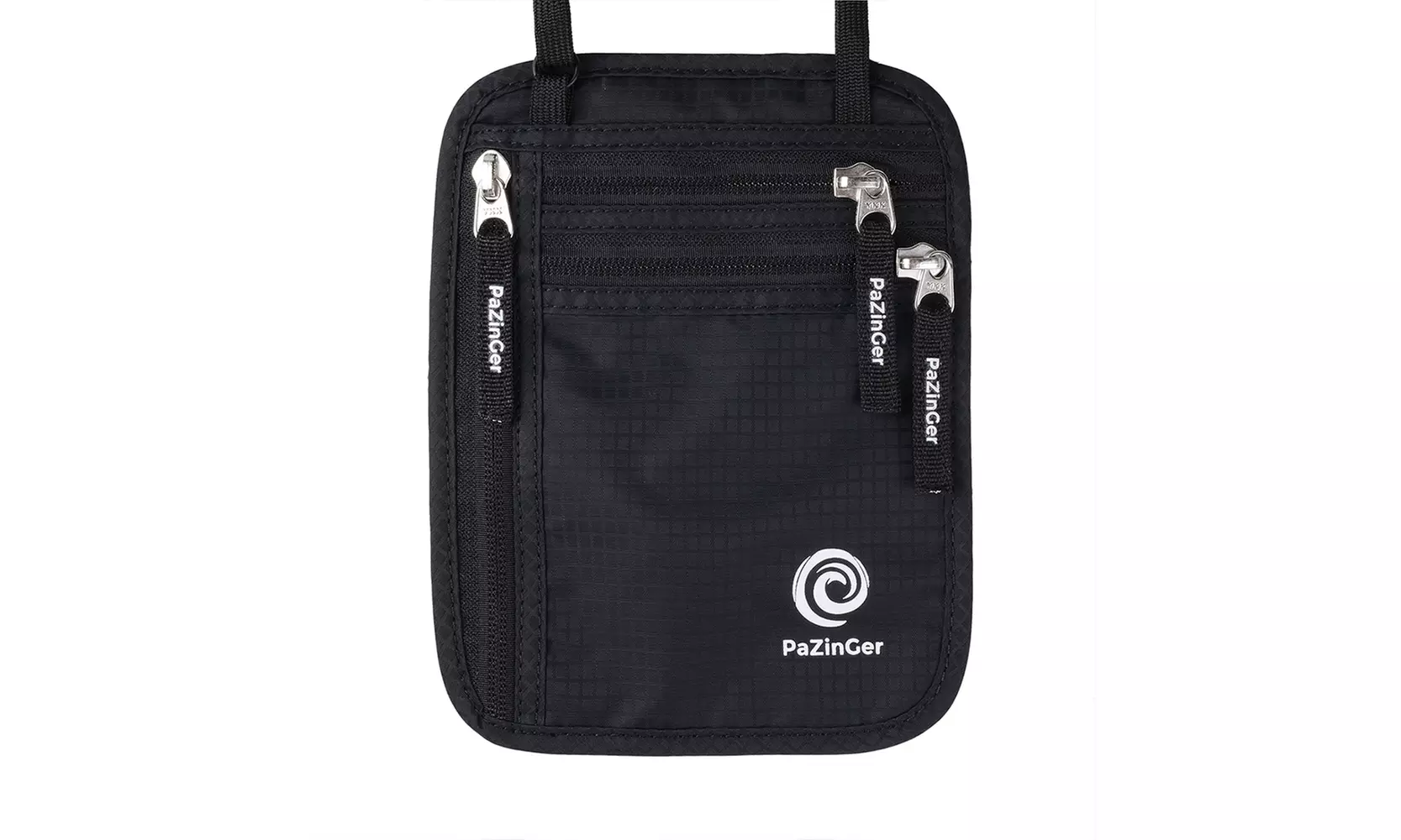 RFID Neck Wallet Passport Holder & Travel Pouch w/ RFID Blocking-Black