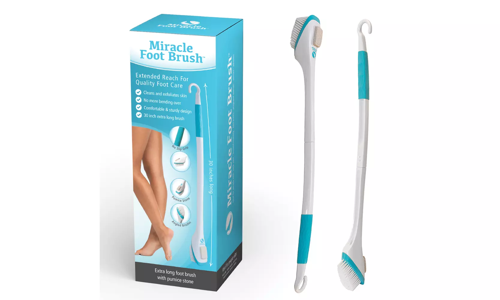Miracle Cleaning Extra Long Foot Brush with Pumice (1pk or 2pk)  - Second Medium