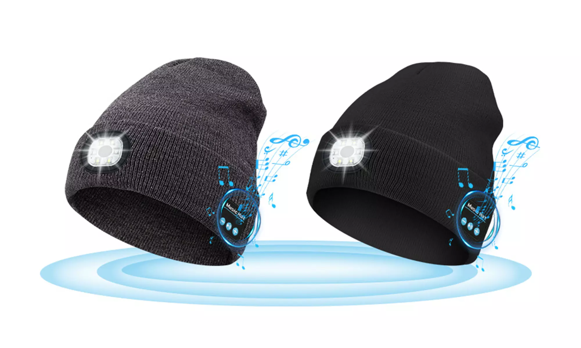 Unisex Bluetooth Beanie Hat with Upgraded Musical Knitted Cap Rechargeable - Primary Image