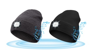 Unisex Bluetooth Beanie Hat with Upgraded Musical Knitted Cap Rechargeable