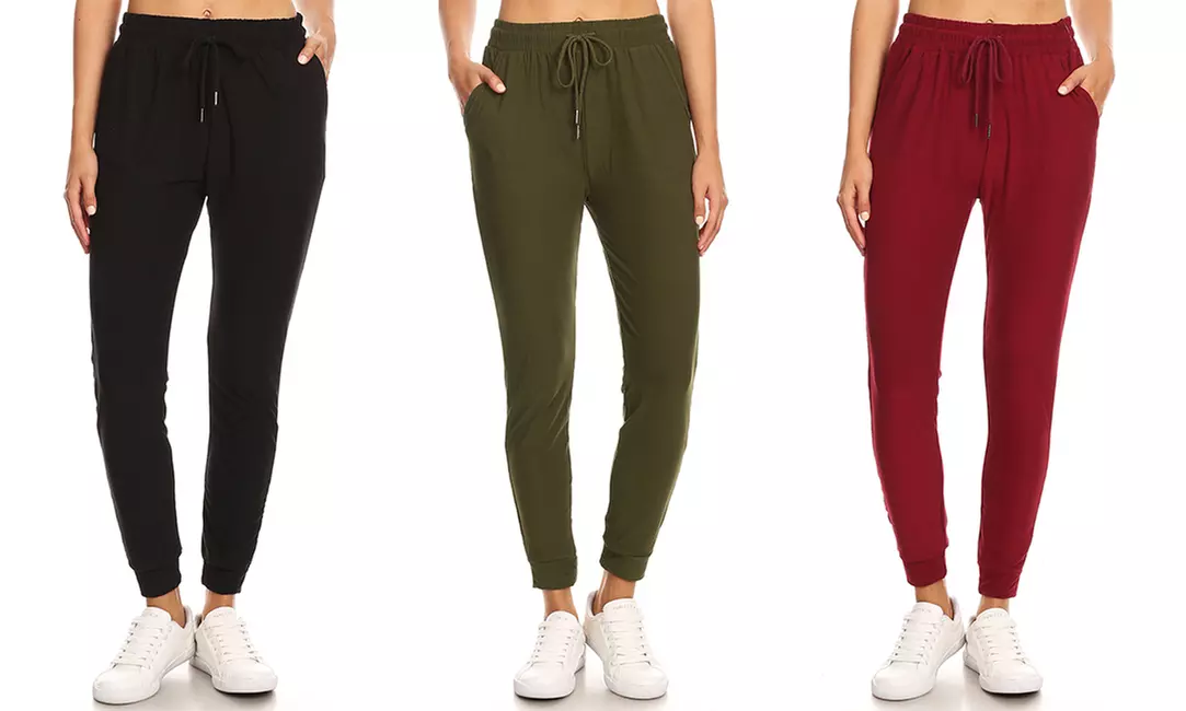 LA12ST Juniors Soft Fleece Joggers with Drawstring Pockets - Primary Image