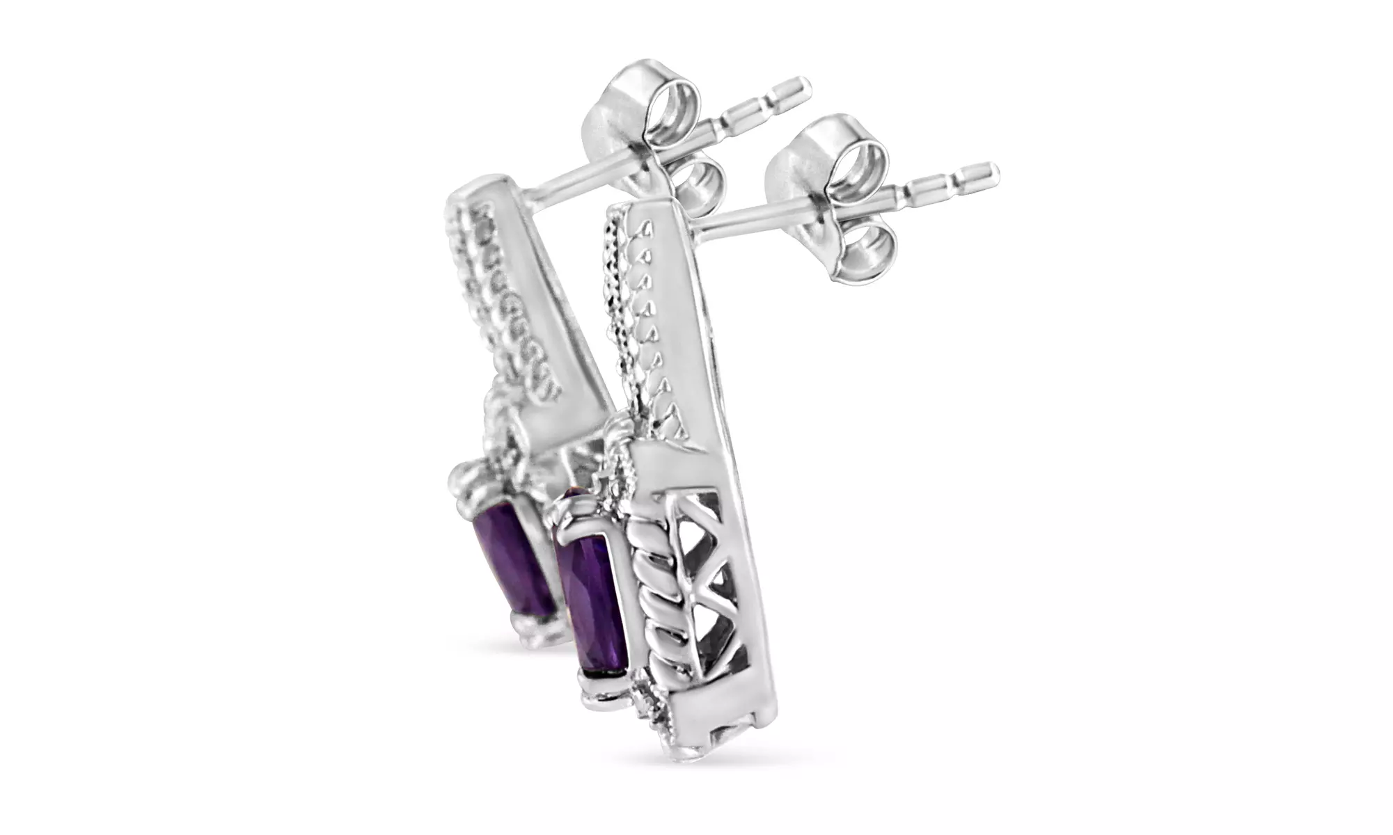 Amethyst and Diamond Collection: Earrings and Ring