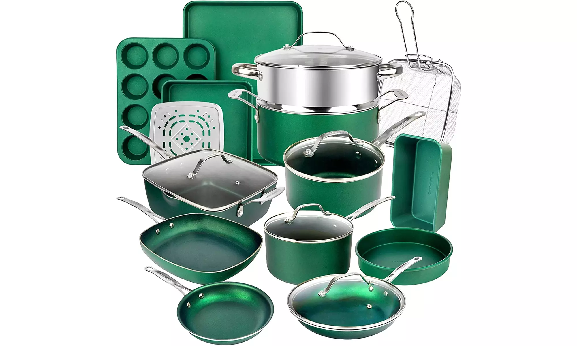 Granitestone 20 Piece Non-Stick Cookware Set,Granite Coated, PFOA Free - New - Primary Image