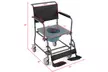 Medical Transport Toilet Commode Wheelchair Bedside w/Drop Arms Locking Casters - Second Medium