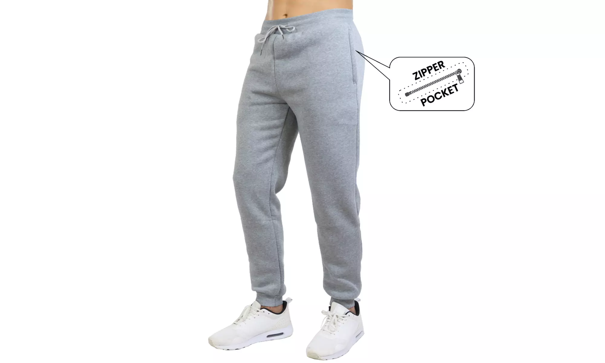 3-Pack Blue Ice Men's Fleece-Lined Jogger Sweatpants with Zipper Pockets