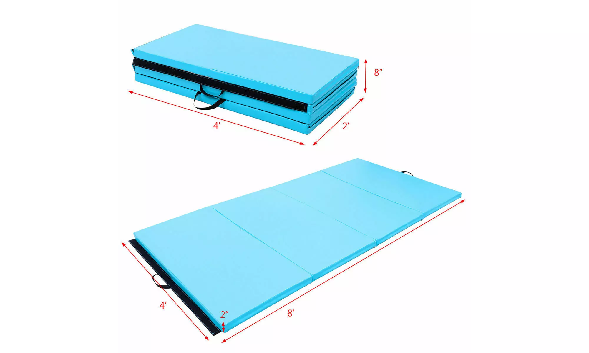 Costway Costway Horizontal Train Bar W/ 4'x8'x2'' Gymnastics Mat Folding Panel