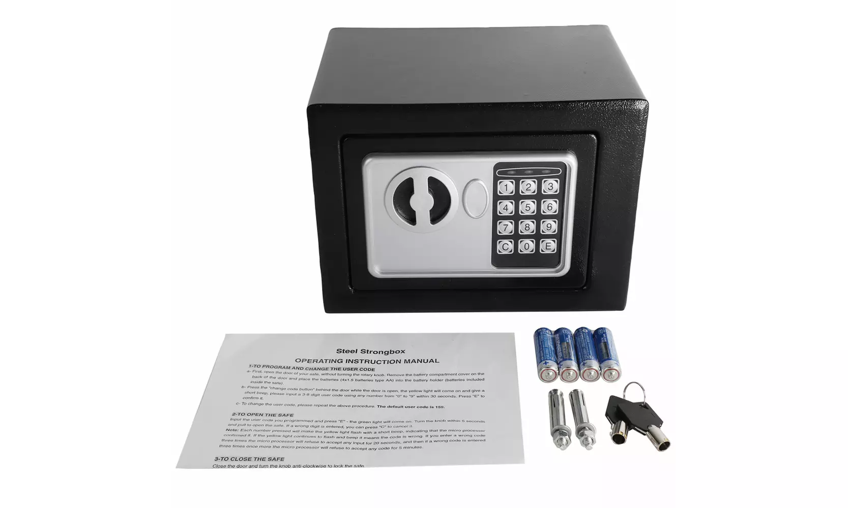 Mini Wall-in Style Electronic Code Metal Steel Box Safe Case Black - Second Medium