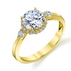 Image 1: 14k Yellow or White Gold Halo Engagement Ring