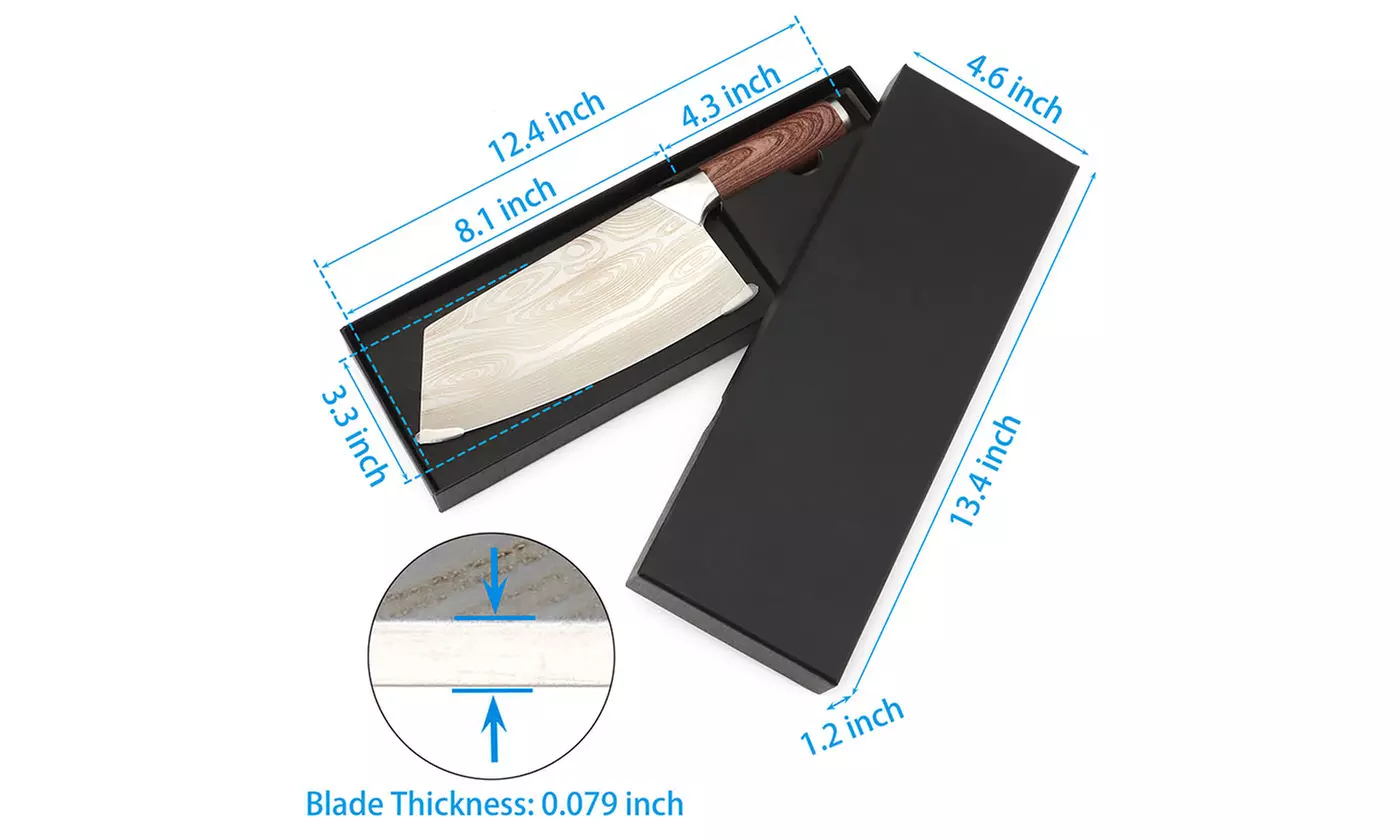 Stainless Steel Chinese Sharp Kitchen Knife with Ergonomic Wooden Handle
