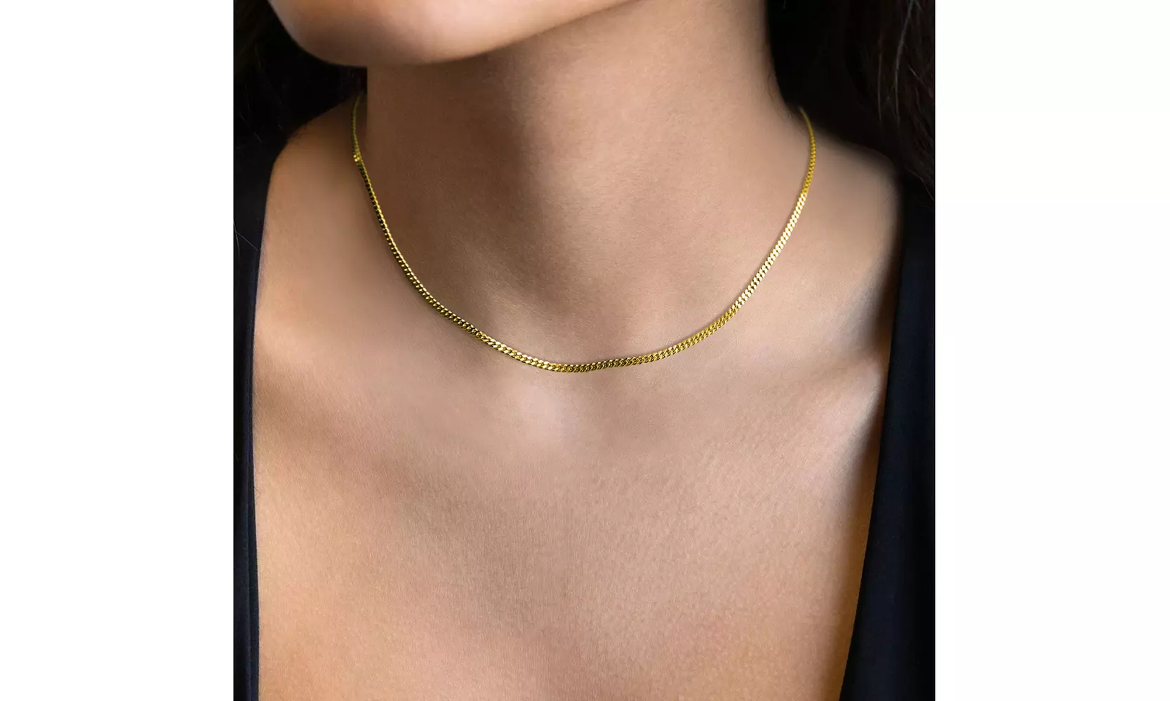 18K Gold Over Sterling silver Cuban Chain Necklace by Paolo Fortelini - Primary Image
