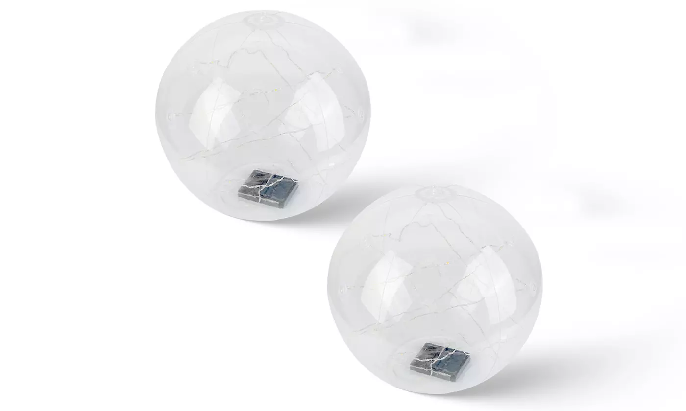 Two-Pack iMounTEK 14in LED Solar Floating Pool Ball Lights with Remote Control 