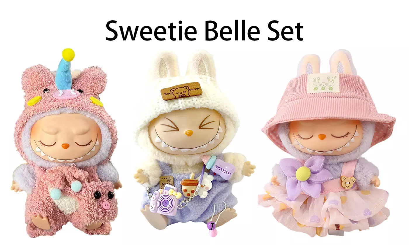 Three-Pack Labubu Doll Clothes Set (No Doll): Dress up your Labubu! 