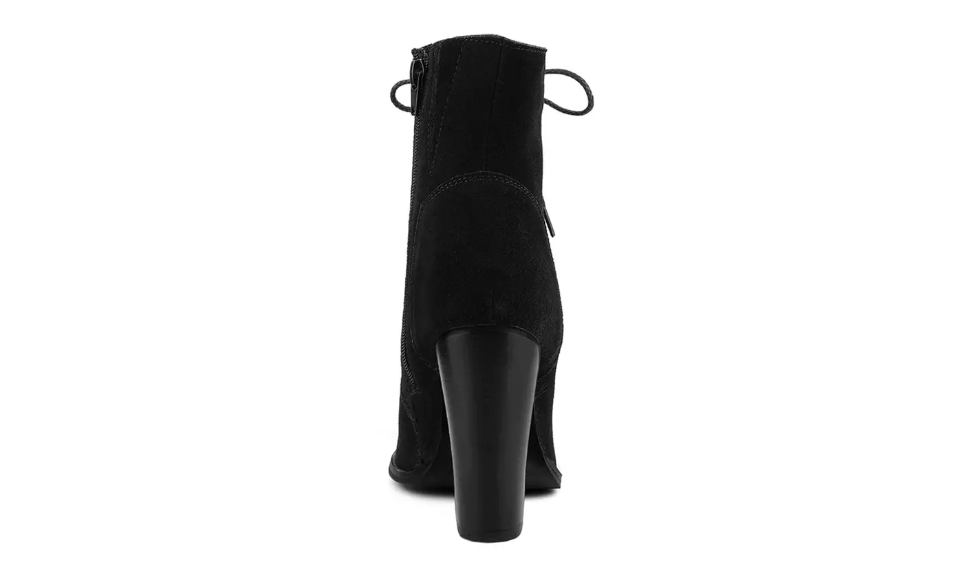 Rag & Co Goose-Feather Antique High Heeled Ankle Boot