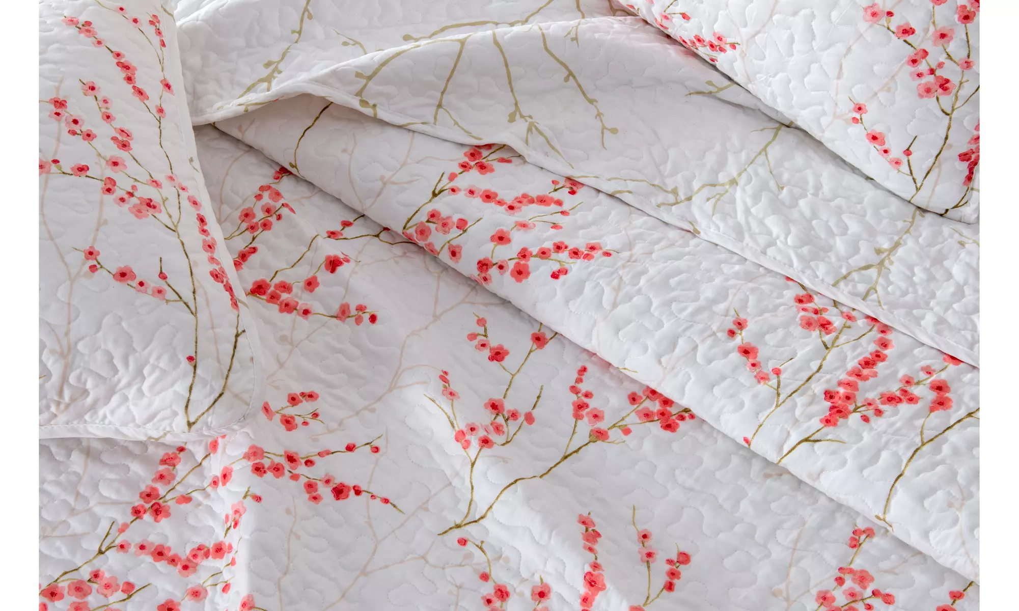 Boho Floral Microfiber Reversible Quilt Set with Shams