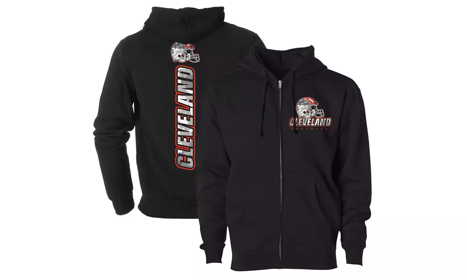 Men Army Camo Football Zip Up Hoodie (S-2XL)