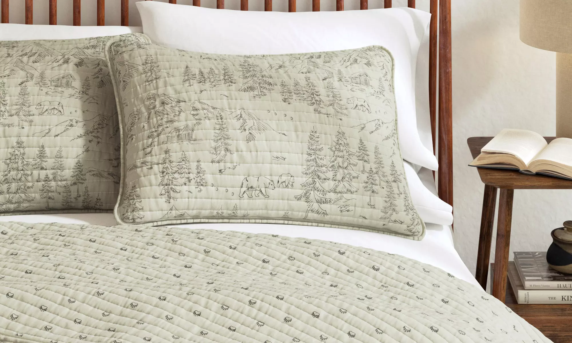 Reversible Winter Printed Quilt Set with Shams (2 or 3-Piece)