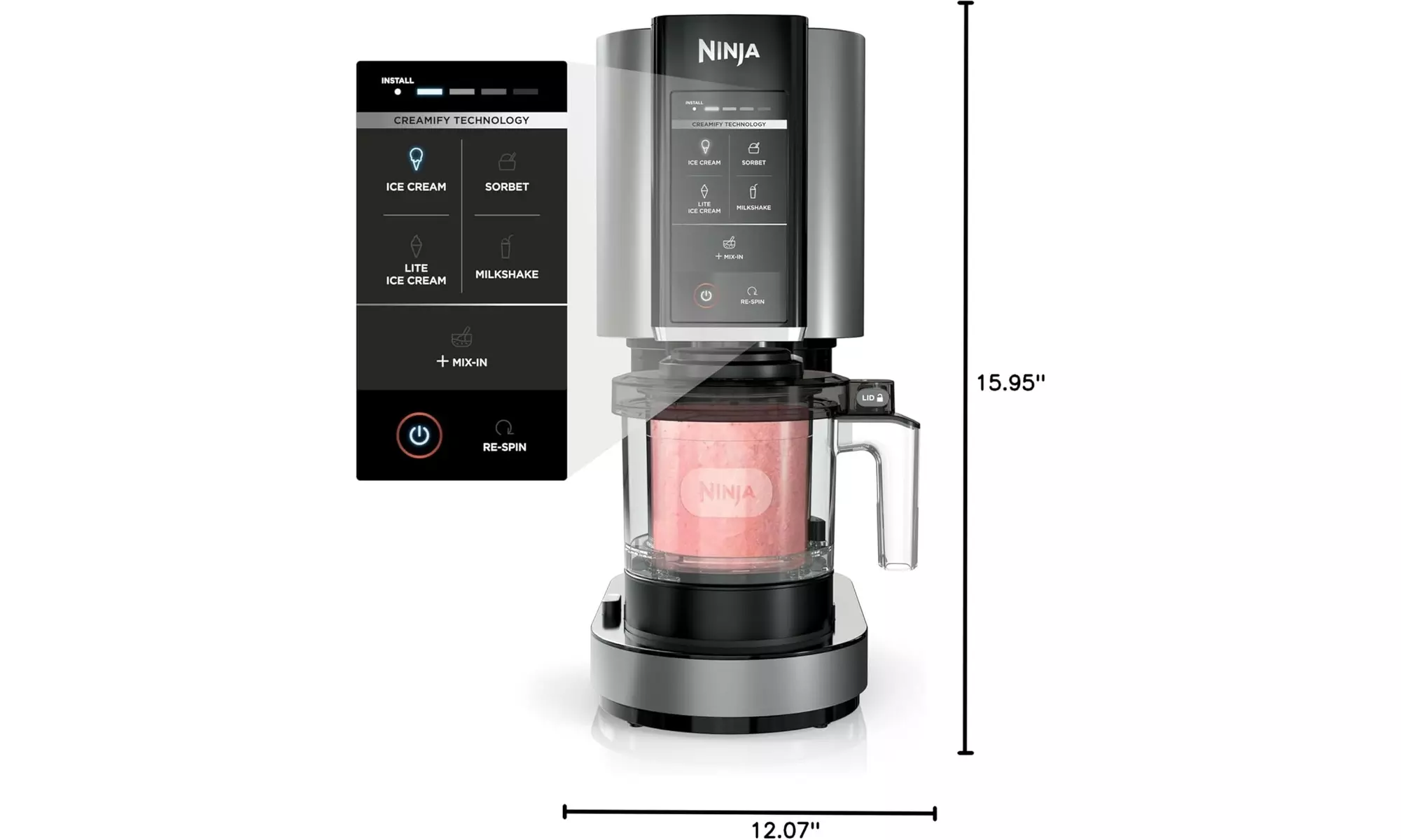 Ninja CREAMi Ice Cream Maker with 7 Programs & 1 Pint Container, Black