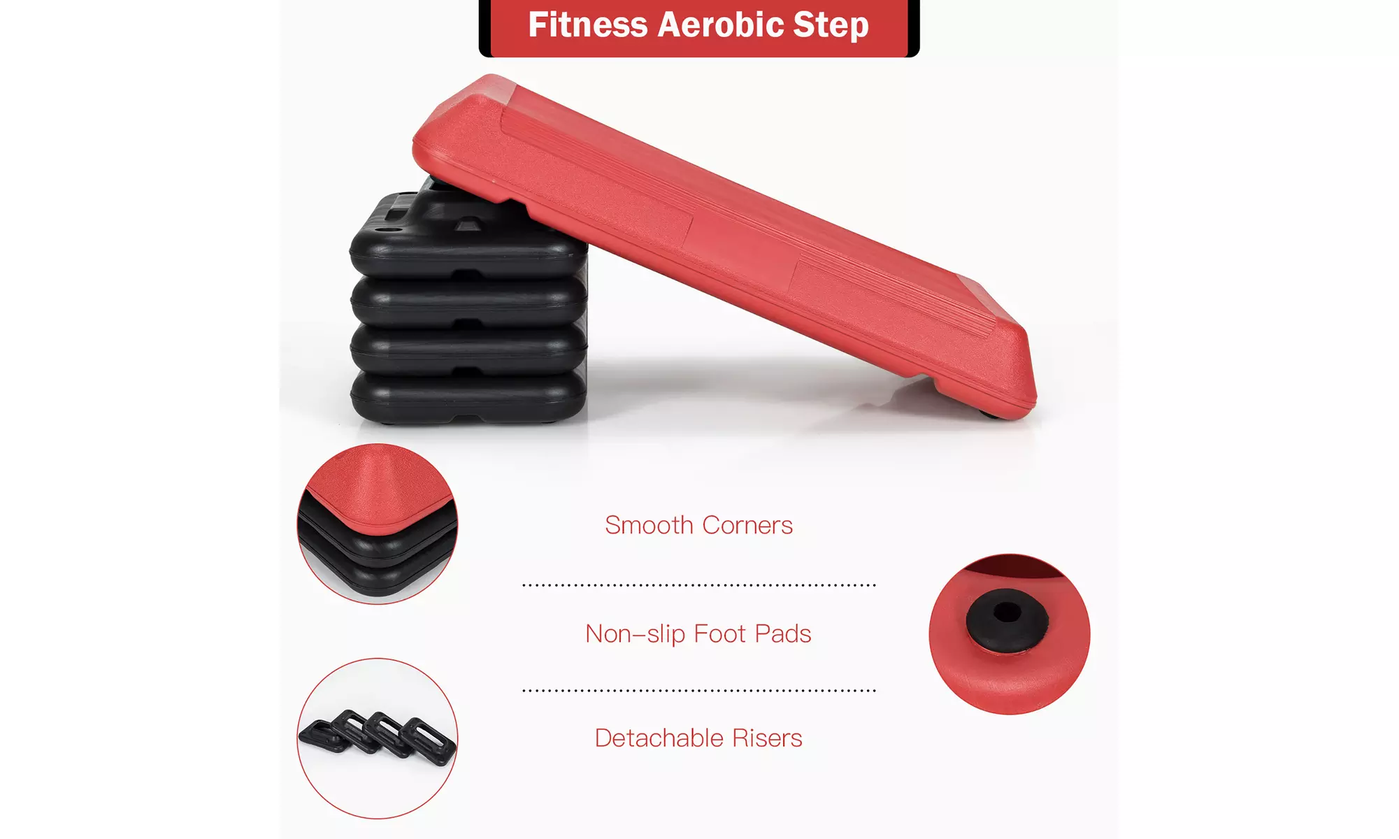 Costway 29'' Adjustable Workout Fitness Aerobic Stepper Exercise Platform Riser