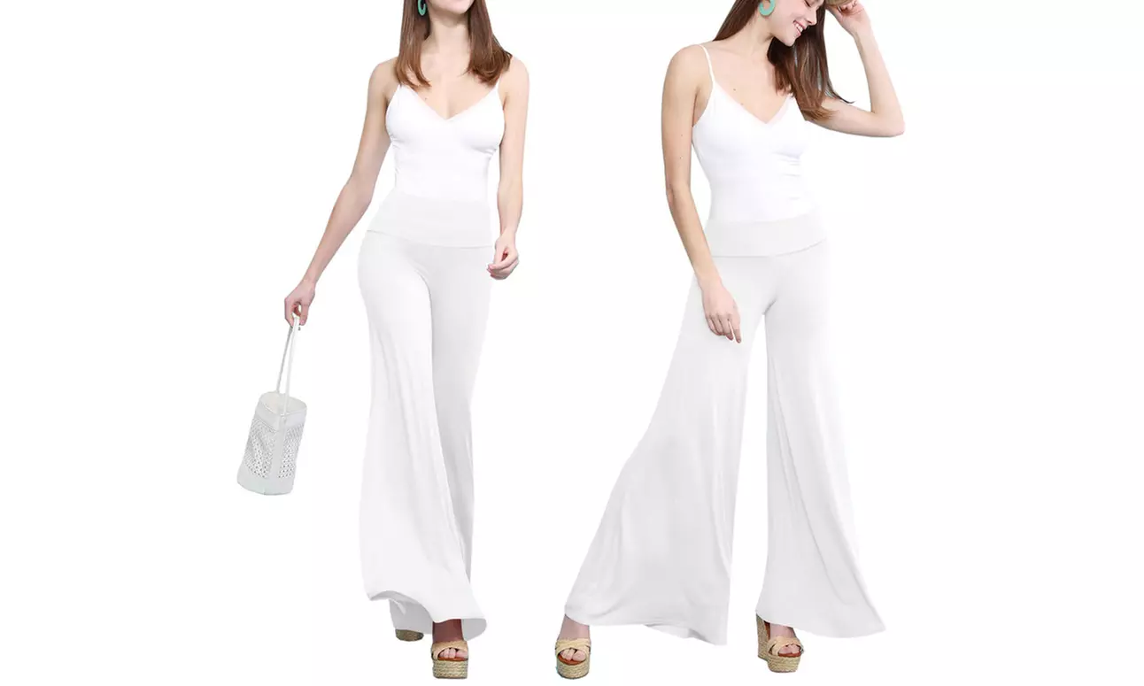 Made by Johnny Women's Casual Comfy Wide Leg Palazzo Pants
