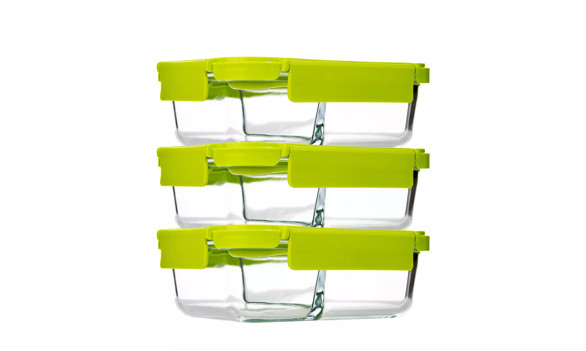 Borosilicate Glass Meal Prep Containers with Snap Locking Lids (1-3or 5 Pack)